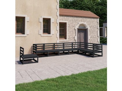 8dílná zahradní sedací souprava černá masivní borovice 3075778