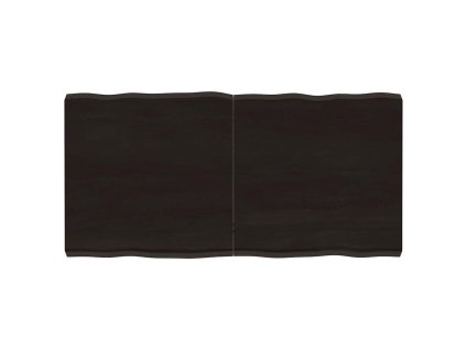 Stolní deska tmavě hnědá 120x60x(2-6)cm ošetřený dub živá hrana 364027
