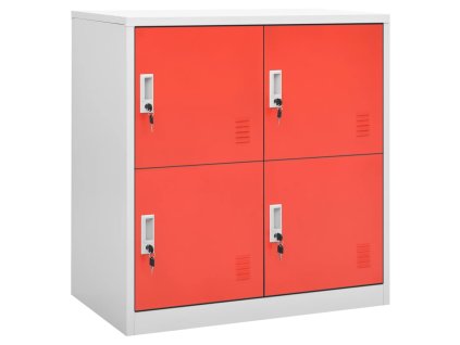 Uzamykatelná skříň světle šedá a červená 90 x 45 x 92,5 cm ocel 336434