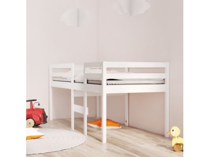 Patrová postel bílá 80 x 200 cm masivní borové dřevo 821610