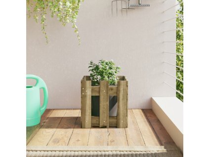 Zahradní truhlík plotový design 30x30x30 cm impregnované dřevo 832446