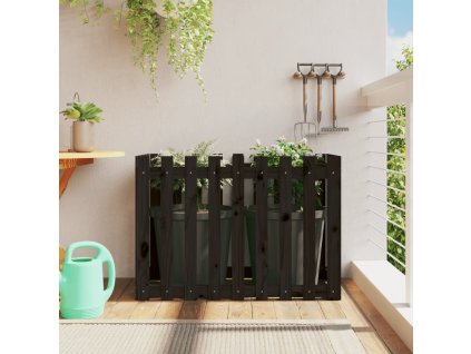 Vyvýšený záhon plotový design černý 100x50x70 cm masiv borovice 832484