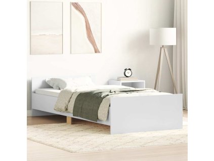 Rám postele bílý 100 x 200 cm kompozitní dřevo 835932