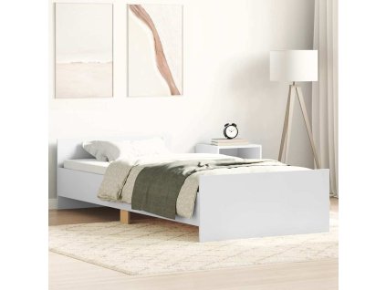 Rám postele bílý 90 x 190 cm kompozitní dřevo 835939