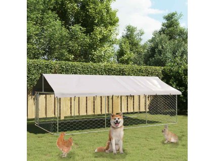 Venkovní psí kotec se střechou 400 x 200 x 150 cm 171499