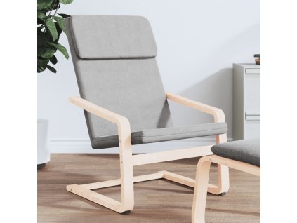 Relaxační židle světle šedá textil