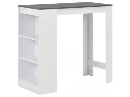 280216  Bar Table with Shelf White 110x50x103 cm