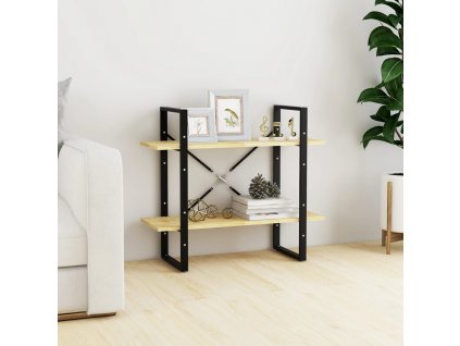 Knihovna se 2 policemi 80 x 30 x 70 cm masivní borovice 806452