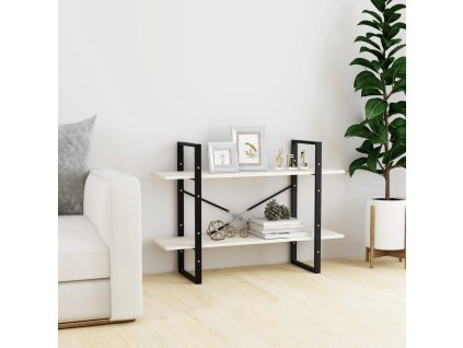 Knihovna se 2 policemi bílá 100 x 30 x 70 cm masivní borovice 806473