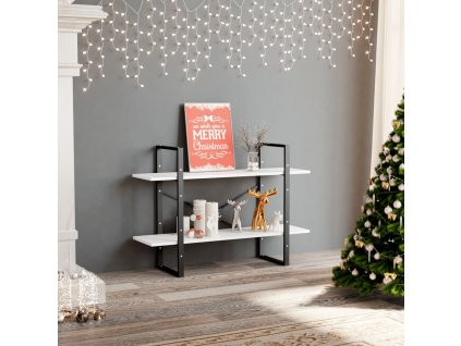 Knihovna se 2 policemi bílá 100 x 30 x 70 cm kompozitní dřevo 806467