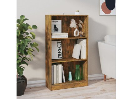 Knihovna kouřový dub 60 x 24 x 109 cm kompozitní dřevo 815087
