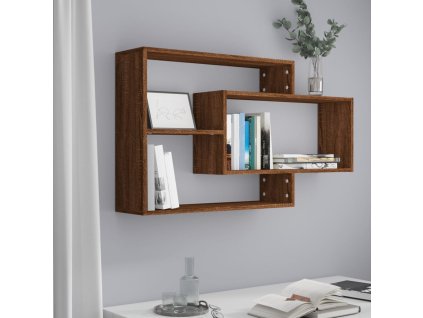 Nástěnná police hnědý dub 104 x 20 x 58,5 cm kompozitní dřevo 815290