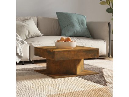 Konferenční stolek kouřový dub 57 x 57 x 30 cm kompozitní dřevo 815942