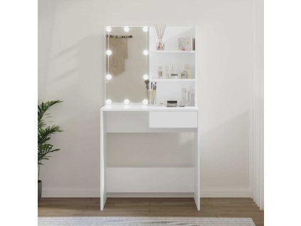 Toaletní stolek s LED bílý 74,5 x 40 x 141 cm 808801