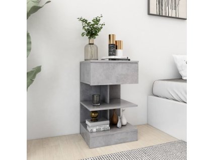 Noční stolek betonově šedý 40 x 35 x 65 cm kompozitní dřevo 808656