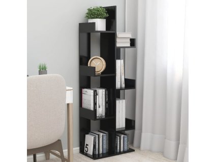Knihovna černá 48 x 25,5 x 140 cm kompozitní dřevo 808910