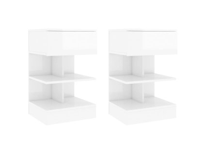 Noční stolky 2 ks bílé s vysokým leskem 40 x 35 x 65 cm 808661