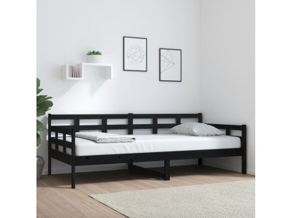 Válenda černá masivní borové dřevo 90 x 200 cm 820361