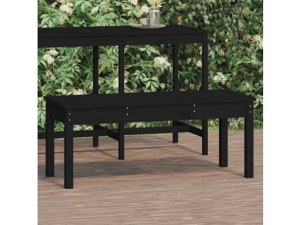 Zahradní lavice černá 109 x 44 x 45 cm masivní borové dřevo 824008
