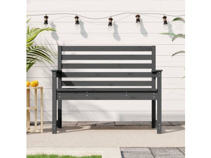 Zahradní lavice šedá 109 x 48 x 91,5 cm masivní borové dřevo 824062