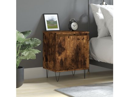 Noční stolek kouřový dub 40 x 30 x 50 cm kompozitní dřevo 826838
