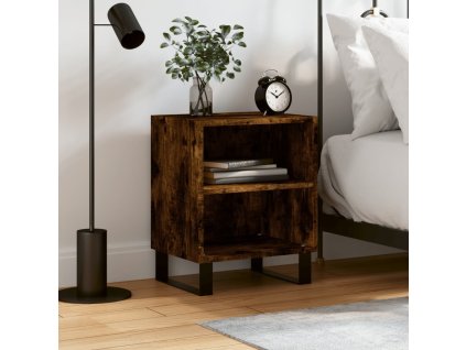 Noční stolek kouřový dub 40 x 30 x 50 cm kompozitní dřevo 826806