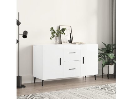Příborník bílý s vysokým leskem 100x36x60 cm kompozitní dřevo 828190