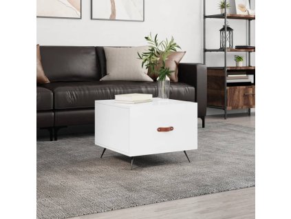 Konferenční stolek lesklý bílý 50 x 50 x 40 cm kompozitní dřevo 829336