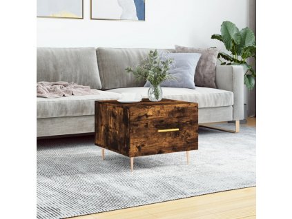 Konferenční stolek kouřový dub 50x50x40 cm kompozitní dřevo 829374