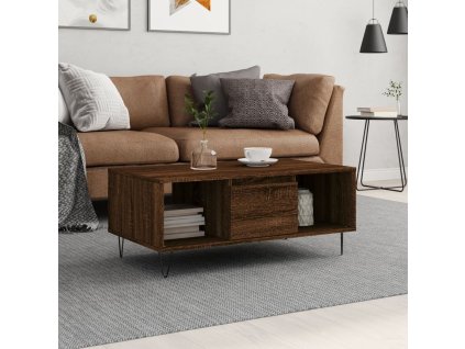 Konferenční stolek hnědý dub 90 x 50 x 36,5 cm kompozitní dřevo 830595
