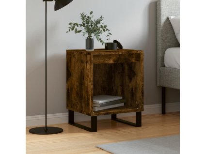 Noční stolek kouřový dub 40 x 35 x 50 cm kompozitní dřevo 830742