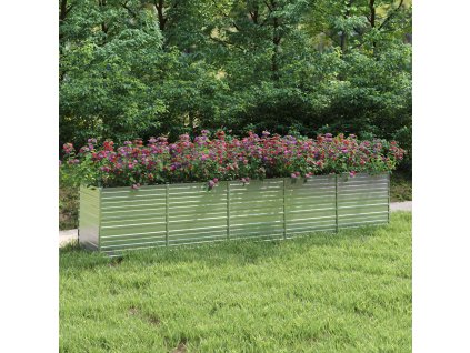 Zahradní vyvýšený záhon 400x80x77 cm pozinkovaná ocel stříbrný 316900