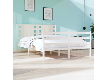 Postel bez matrace bílá 120 x 190 cm masivní borovice 3104254