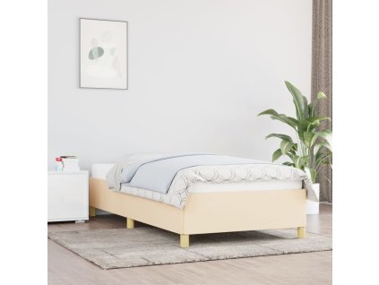 Rám postele bez matrací krémově 90x200 cm textil 347138
