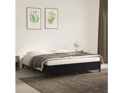 Rám postele bez matrace černý 160 x 200 cm samet 347332