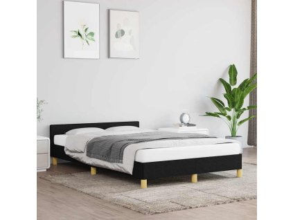 Rám postele bez matrace černý 120 x 200 cm textil 347401