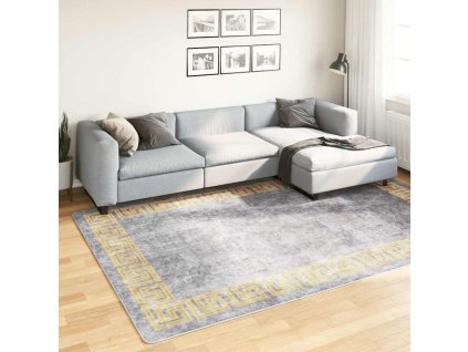 Koberec pratelný 190 x 300 cm šedý protiskluzový 337938
