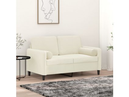 Dekorační polštáře 2 ks krémové Ø 15 x 50 cm samet 349517
