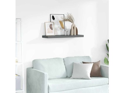 Poličky na zarámované obrázky 2 ks šedé 80 x 9 x 3 cm MDF 323936