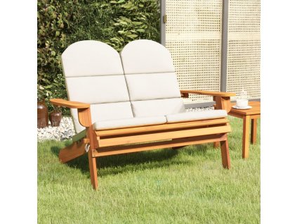 Zahradní lavice Adirondack s poduškami 126 cm masivní akácie 360039