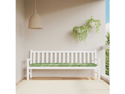 Poduška na zahradní lavici vzor listů 200 x 50 x 7 cm textil 361656