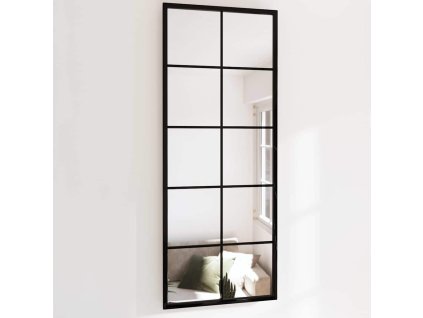 Nástěnné zrcadlo černé 100 x 40 cm kov 342208