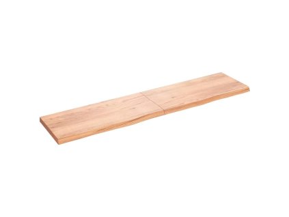Nástěnná police hnědá 220x50x(2-6)cm ošetřený masivní dub 363737