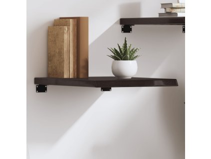 Nástěnná police tmavě hnědá 40x60x(2-4)cm ošetřený masivní dub 363756