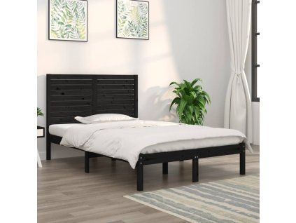 Rám postele černý masivní borovice 135 x 190 cm UK Double 3104587
