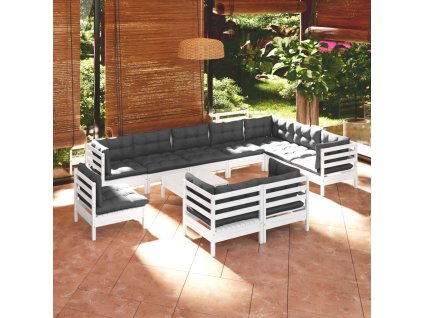 11dílná zahradní souprava s poduškami masivní borovice 3096786