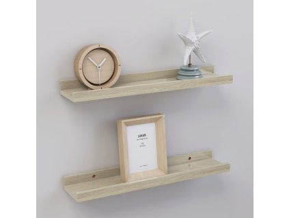 Nástěnné police 2 ks, dub sonoma, 40 x 9 x 3 cm 326679