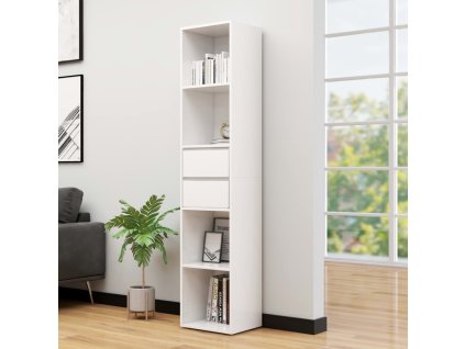 Knihovna bílá s vysokým leskem 36x30x171 cm kompozitní dřevo 802873