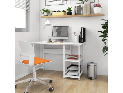 PC stůl bílý 105 x 55 x 72 cm MDF a kov 20551