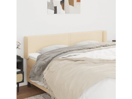 Čelo postele typu ušák krémové 163 x 16 x 78/88 cm textil